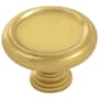 Belwith Keeler Berkshire 1-1/2" Mushroom Traditional Ringed Round Cabinet / Drawer Knob Brushed Golden Brass