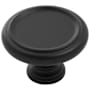 Belwith Keeler Berkshire 1-1/2" Mushroom Traditional Ringed Round Cabinet / Drawer Knob Matte Black