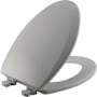Bemis Elongated Closed-Front Toilet Seat with Easy Clean Hinge Silver