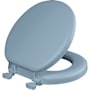 Bemis Eden Round Closed-Front Cushioned Vinyl Soft Toilet Seat and Lid Sky Blue
