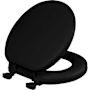 Bemis Eden Round Closed-Front Cushioned Vinyl Soft Toilet Seat and Lid Black