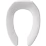 Bemis Elongated Open-Front Less Cover Commercial Plastic Toilet Seat with Stay·Tite Commercial Fastening System Self-Sustaining Check Hinge White
