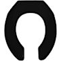 Bemis Round Open-Front Commercial Toilet Seat Black