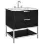 BEMMA Diamond 30" Free Standing Single Basin Vanity Set with Cabinet and Vanity Top Charcoal Black / White Quartz Top / Brushed Nickel Hardware