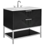 BEMMA Diamond 36" Free Standing Single Basin Vanity Set with Cabinet and Vanity Top Charcoal Black / White Quartz Top / Brushed Nickel Hardware