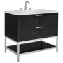 BEMMA Diamond 36" Free Standing Single Basin Vanity Set with Cabinet and Vanity Top Charcoal Black / Calacatta Quartz Top / Brushed Nickel Hardware