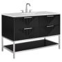 BEMMA Diamond 48" Free Standing Single Basin Vanity Set with Cabinet and Vanity Top Charcoal Black / White Quartz Top / Brushed Nickel Hardware