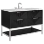 BEMMA Diamond 48" Free Standing Single Basin Vanity Set with Cabinet and Vanity Top Charcoal Black / Calacatta Quartz Top / Brushed Nickel Hardware