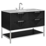 BEMMA Diamond 48" Free Standing Single Basin Vanity Set with Cabinet and Vanity Top Charcoal Black / Carrara Marble Top / Brushed Nickel Hardware
