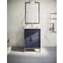 BEMMA Gracie 24" Free Standing Single Basin Vanity Set with Cabinet and Vanity Top Pacific Blue / White Quartz Top / Satin Brass Hardware