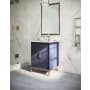 BEMMA Gracie 24" Free Standing Single Basin Vanity Set with Cabinet and Vanity Top Pacific Blue / Carrara Marble Top / Satin Brass Hardware