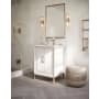 BEMMA Gracie 24" Free Standing Single Basin Vanity Set with Cabinet and Vanity Top Satin White / Carrara Marble Top / Satin Brass Hardware