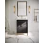 BEMMA Gracie 24" Free Standing Single Basin Vanity Set with Cabinet and Vanity Top Midnight Black / White Quartz Top / Satin Brass Hardware
