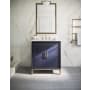 BEMMA Gracie 30" Free Standing Single Basin Vanity Set with Cabinet and Vanity Top Pacific Blue / White Quartz Top / Satin Brass Hardware