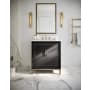 BEMMA Gracie 30" Free Standing Single Basin Vanity Set with Cabinet and Vanity Top Midnight Black / White Quartz Top / Satin Brass Hardware