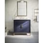 BEMMA Gracie 36" Free Standing Single Basin Vanity Set with Cabinet and Vanity Top Pacific Blue / White Quartz Top / Satin Brass Hardware