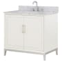 BEMMA Gracie 36" Free Standing Single Basin Vanity Set with Cabinet and Vanity Top Satin White / Carrara Marble Top / Brushed Nickel Hardware