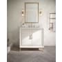 BEMMA Gracie 36" Free Standing Single Basin Vanity Set with Cabinet and Vanity Top Satin White / White Quartz Top / Satin Brass Hardware