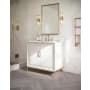 BEMMA Gracie 36" Free Standing Single Basin Vanity Set with Cabinet and Vanity Top Satin White / Carrara Marble Top / Satin Brass Hardware