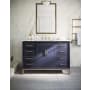 BEMMA Gracie 48" Free Standing Single Basin Vanity Set with Cabinet and Vanity Top Pacific Blue / Carrara Marble Top / Satin Brass Hardware
