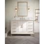 BEMMA Gracie 48" Free Standing Single Basin Vanity Set with Cabinet and Vanity Top Satin White / White Quartz Top / Satin Brass Hardware