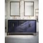 BEMMA Gracie 60" Free Standing Double Basin Vanity Set with Cabinet and Vanity Top Pacific Blue / Carrara Marble Top / Satin Brass Hardware