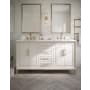 BEMMA Gracie 60" Free Standing Double Basin Vanity Set with Cabinet and Vanity Top Satin White / Carrara Marble Top / Satin Brass Hardware