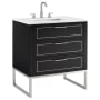 BEMMA Markham 30" Free Standing Single Basin Vanity Set with Cabinet and Vanity Top Midnight Black / White Quartz Top / Brushed Nickel Hardware