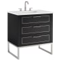 BEMMA Markham 30" Free Standing Single Basin Vanity Set with Cabinet and Vanity Top Midnight Black / Calacatta Quartz Top / Brushed Nickel Hardware