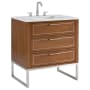 BEMMA Markham 30" Free Standing Single Basin Vanity Set with Cabinet and Vanity Top Walnut / Carrara Marble Top / Brushed Nickel Hardware