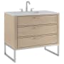 BEMMA Markham 36" Free Standing Single Basin Vanity Set with Cabinet and Vanity Top Cashmere Grey / Carrara Marble Top / Brushed Nickel Hardware