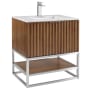 BEMMA Terra 30" Free Standing Single Basin Vanity Set with Cabinet and Vanity Top Walnut / Carrara Marble Top / Brushed Nickel Hardware