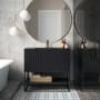 BEMMA Terra 36" Free Standing Single Basin Vanity Set with Cabinet and Vanity Top Midnight Black / Black Quartz Top / Matte Black Hardware