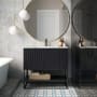 BEMMA Terra 36" Free Standing Single Basin Vanity Set with Cabinet and Vanity Top Midnight Black / Carrara Marble Top / Matte Black Hardware