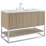 BEMMA Terra 48" Free Standing Single Basin Vanity Set with Cabinet and Quartz Vanity Top Cashmere Grey / Calacatta Quartz Top / Brushed Nickel Hardware