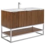 Walnut / White Quartz Top / Brushed Nickel Hardware