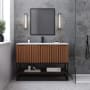 Walnut / White Quartz Top / Matte Black Hardware