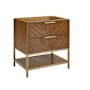 BEMMA Diamond 30" Single Free Standing Vanity Cabinet Only - Less Vanity Top Walnut / Satin Brass Hardware