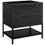 BEMMA Diamond 30" Single Free Standing Vanity Cabinet Only - Less Vanity Top Charcoal Black / Matte Black Hardware