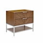 BEMMA Diamond 36" Single Free Standing Vanity Cabinet Only - Less Vanity Top Walnut / Brushed Nickel Hardware