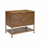 BEMMA Diamond 36" Single Free Standing Vanity Cabinet Only - Less Vanity Top Walnut / Satin Brass Hardware
