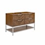 BEMMA Diamond 48" Single Free Standing Vanity Cabinet Only - Less Vanity Top Walnut / Brushed Nickel Hardware