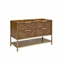 BEMMA Diamond 48" Single Free Standing Vanity Cabinet Only - Less Vanity Top Walnut / Satin Brass Hardware