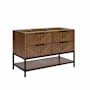 BEMMA Diamond 48" Single Free Standing Vanity Cabinet Only - Less Vanity Top Walnut / Matte Black Hardware