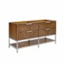BEMMA Diamond 60" Double Free Standing Vanity Cabinet Only - Less Vanity Top Walnut / Brushed Nickel Hardware