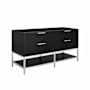 BEMMA Diamond 60" Double Free Standing Vanity Cabinet Only - Less Vanity Top Charcoal Black / Brushed Nickel Hardware