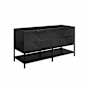 BEMMA Diamond 60" Double Free Standing Vanity Cabinet Only - Less Vanity Top Charcoal Black / Matte Black Hardware