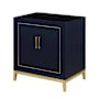 BEMMA Gracie 30" Single Free Standing Vanity Cabinet Only - Less Vanity Top Pacific Blue / Satin Brass Hardware