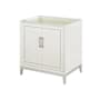 BEMMA Gracie 30" Single Free Standing Vanity Cabinet Only - Less Vanity Top Satin White / Brushed Nickel Hardware
