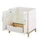BEMMA Gracie 30" Single Free Standing Vanity Cabinet Only - Less Vanity Top Satin White / Satin Brass Hardware